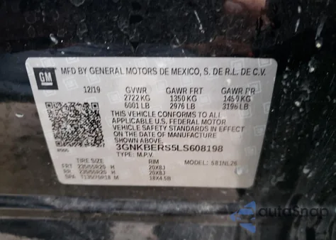 2020 Chevrolet Blazer Fwd Rs from USA, damaged, VIN 3GNKBERS5LS608198